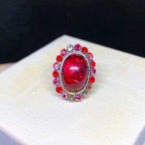 Vintage Red Garnet Stone Ring/Size 7